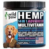 WILDPAW 14 in 1 Multivitamin Treats for Dogs with Hemp, Glucosamine, Chondroitin, MSM, Omegas & Prob