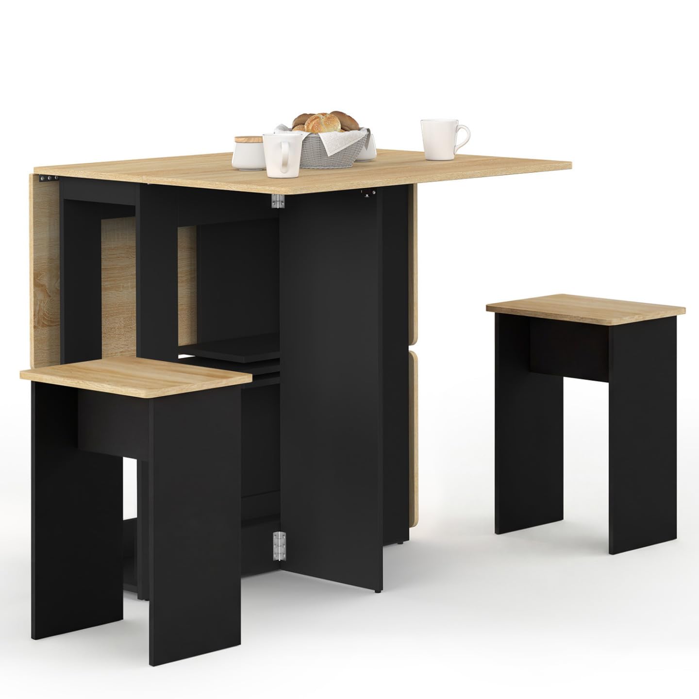 IDMarket - Ensemble Table Console Pliable EDI 2-4 Personnes et 4 tabourets