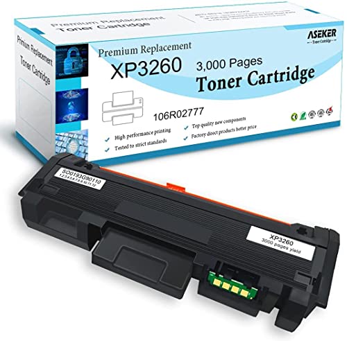 Aseker Compatibile Cartuccia del Toner per Xerox Phaser 3052 3260 3260di 3260dni WorkCentre 3215 3215ni 3225 3225dni 3000 Pagine 106R02777 (Nero 1-Pack)