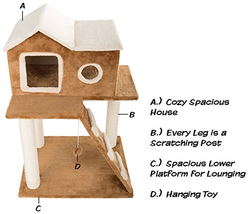 Árbol para Gatos de 35in con Escalera y Juego Sisal miniatura 3