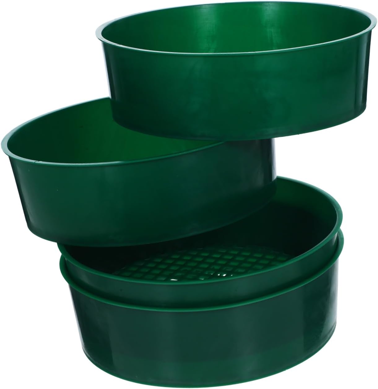 Kisangel 4pcs Green Plastic Soil Sifter Set for Gardening Multi-Use Sifting Pan for Soil Rocks and Planting Manual Strainer Handles
