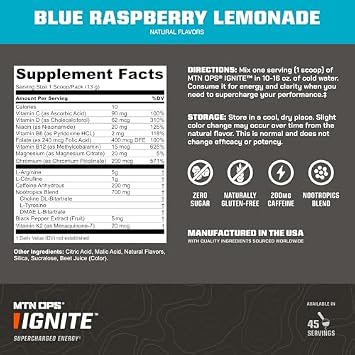 MTN OPS Ignite Blue Raspberry Lemonade + Hydrate Lemonade Bundle