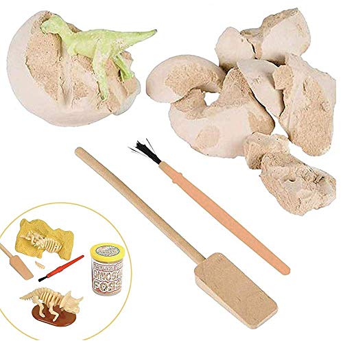 ArtCreativity Discover The Dinosaur - 2 Fun Dinosaur Projects - Includes 4 Piece Dig Set & 4 Piece Excavation Kit with Glow-in-The-Dark Dinosaur - Exciting Fun for Children - Best Unique Art Gift