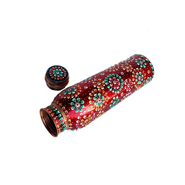 Rastogi Handicrafts Copper Joint less leak-proof Water storage Bottle Set of 4 With One Insulated Bag - Image 6
