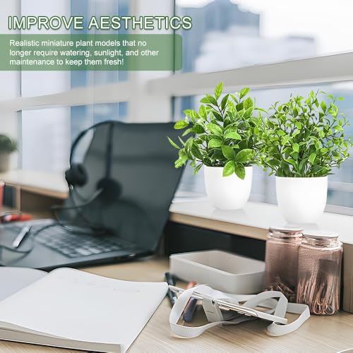 WZHHDM Small Artificial Plants, 4pcs Mini Fake Plants, Plastic Plants Greenery Potted Plastic Fake Mini Artificial Faux Potted for Home Bathroom Office(Green) - Cosy Home Interiors WZHHDM Small Artificial Plants, 4pcs Mini Fake Plants, Plastic Plants Greenery Potted Plastic Fake Mini Artificial Faux Potted for Home Bathroom Office(Green) - Image 5