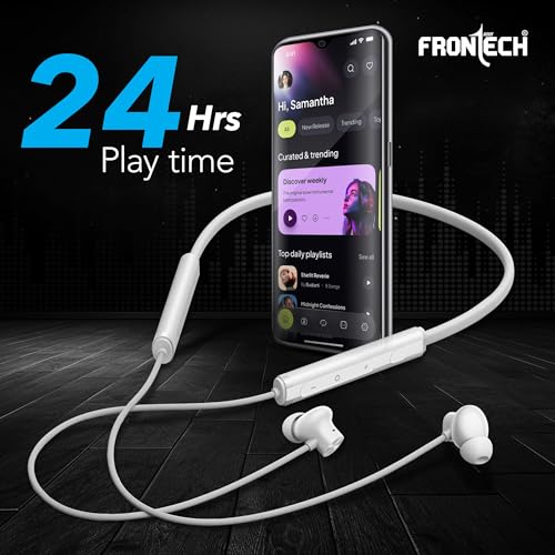 Image of FRONTECH Neoband Wireless Neckband Earphones | 200Mah | 24Hrs Playtime | 10mm Deep Bass Drivers | Type-C Fast Charging (EF-0093)