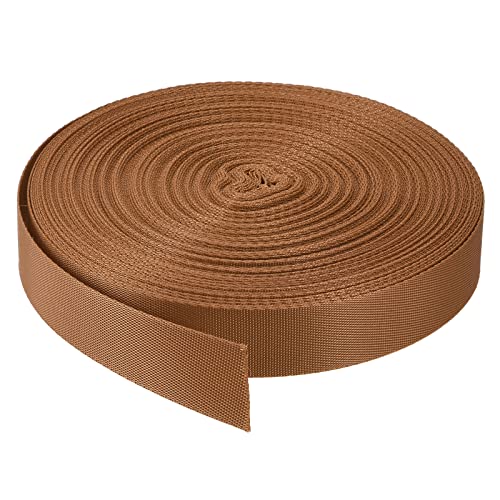 Image of Nylon Webbing Strap, 10 Metres, 1 inch /1.5 inch /2 inch Width, 0.7 mm Thickness (Brown, 1.5 inch)