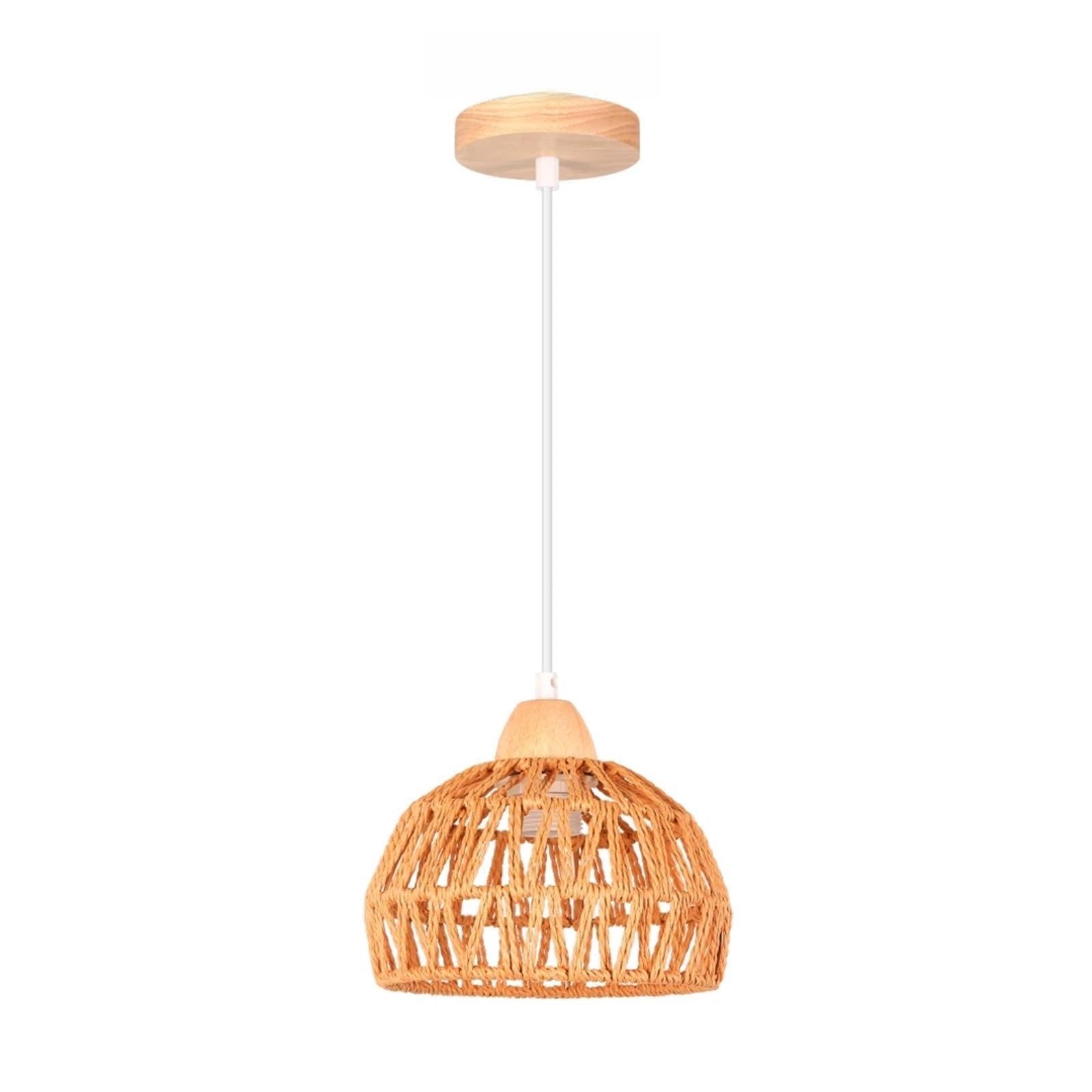 Akdjgfp B1 Rattan Lampshade Woven Rattan Pendant Lights Handmade Woven Lampshades Lighting Fixtures(B1)