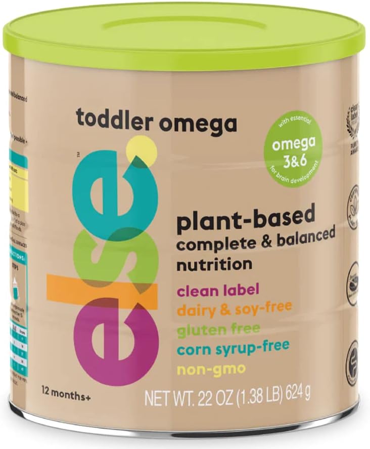Else Nutrition Toddler Balanced Nutrition Drink 12 mo+, added Omega 3 & 6 fatty acids for Brain Development support, Plant Based, Non-Organic, Clean Label Certified, Low Fodmap 17 Servings, 22 Oz