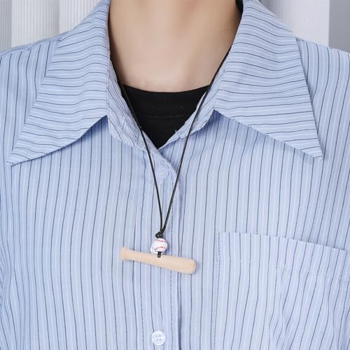 Baseball Necklace for Women Sports Team Gift Black Blue Rope2