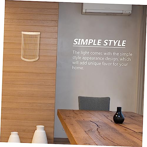 Aplique de pared de bambú para iluminación interior beige original 3