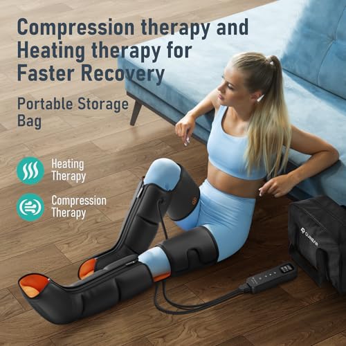 Image of QUINEAR Leg Massager, 3-in-1 Foot Calf & Thigh Massager with Heat and Compression Therapy, Leg Massage Boots for Pain Relief, FSA-HSA Eligible