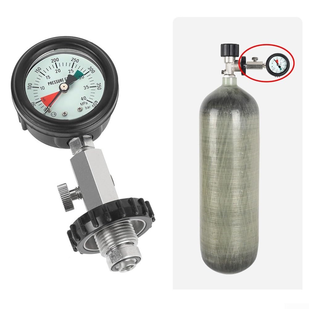 Manometer für DIN-Tauchzylinder, klares Zifferblatt mit 0 300 Bar Bereich