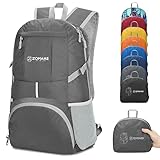 ZOMAKE 35L Mochila Plegable Ligera - Mochilas de Senderismo Pequeña Mochila Para Hombre Mujer Viaje Trekking Deporte(Gris)
