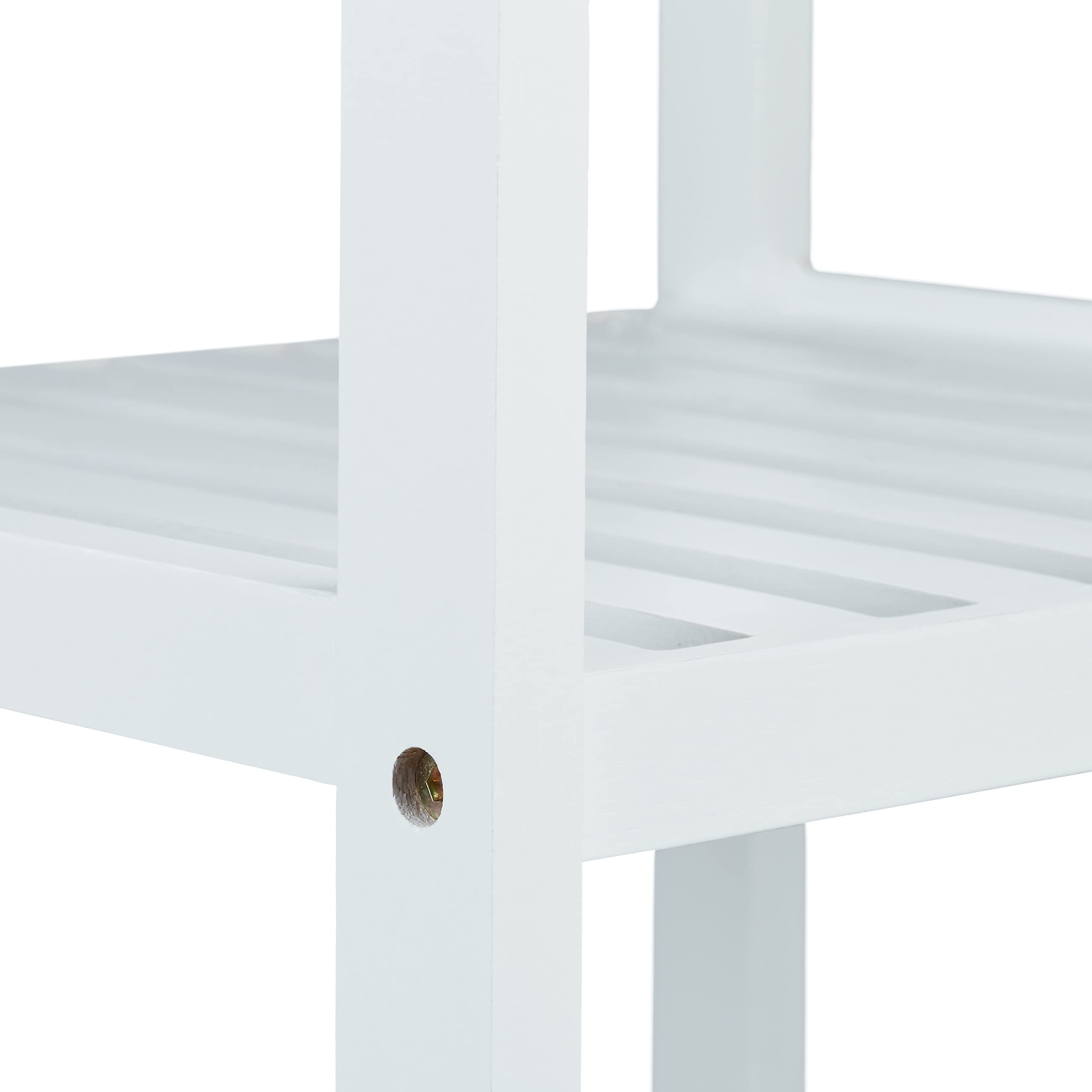 Półka łazienkowa Relaxdays z bambusa z 5 półkami, wys. x szer. x gł.: 139,5 x 34,5 x 33 cm, biała