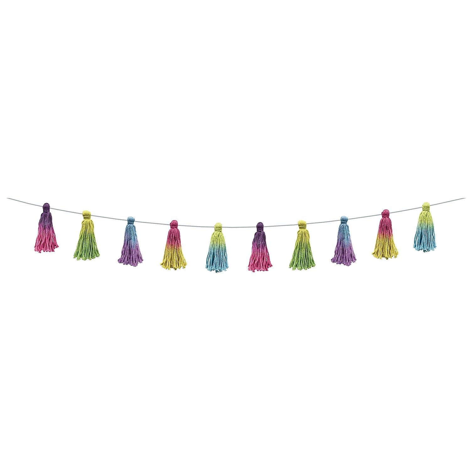 Tie-Dye Tassels Garland