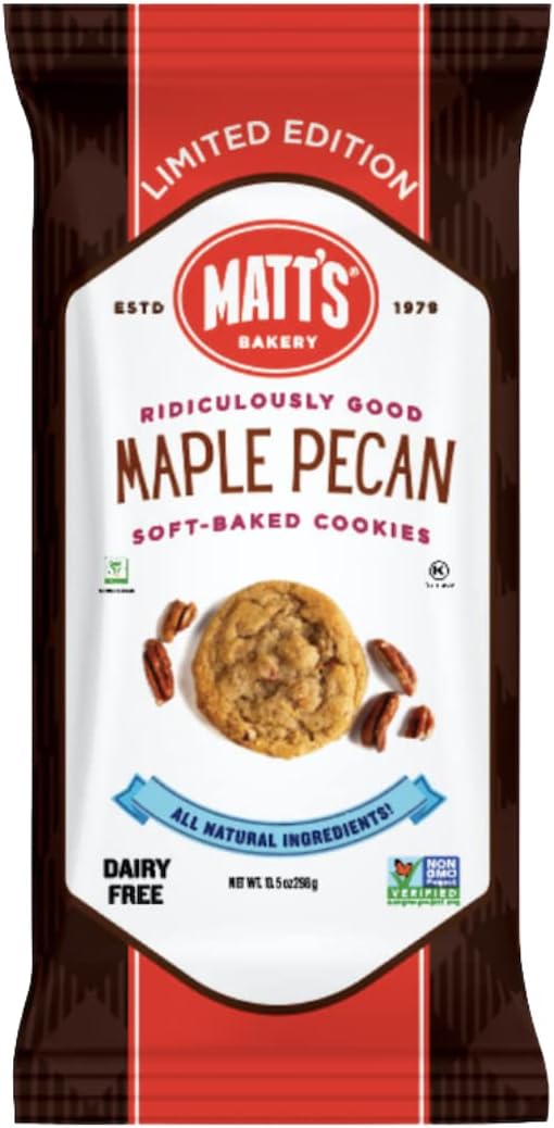 Matt's Bakery | Maple Pecan Cookies | Soft-Baked, Non-GMO, All-Natural Ingredients; Single Pack of Cookies (10.5oz) (Maple Pecan)