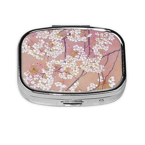 ピルケース 薬ケース 花咲く 桜 サクラ 和柄 和風 スクエアピルボックス ピルボックス 小さなピルボックス ミニピルボックス ミニ薬箱 携帯ピルケース 収納ボックス 小物入れ 携帯用 くすり整理 人気 長方形 薄型 コンパクト 小型 おしゃれ くすり整理