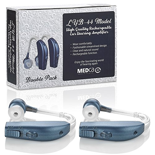 Digital Hearing Amplifier - (Pair Of 2) Personal Hearing Enhancement Sound Amplifier, Rechargeable Digital Hearing Amplifier With All-Day Battery Life, Modern Blue #TOP6