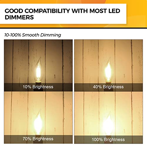 Hizashi Candelabra Light Bulbs 40W Eq, 2700K Dimmable, E12 LED Bulb 6 PCS - image 4