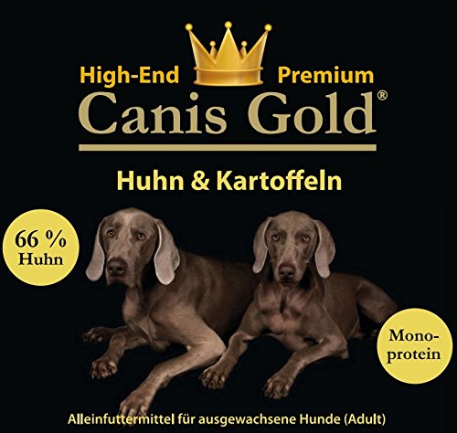 10 kg Canis Gold Adult 66% Huhn & Kartoffeln (Monoprotein) getreidefreies Super Premium Trockenfutter für Hunde | Hundefutter getreidefrei