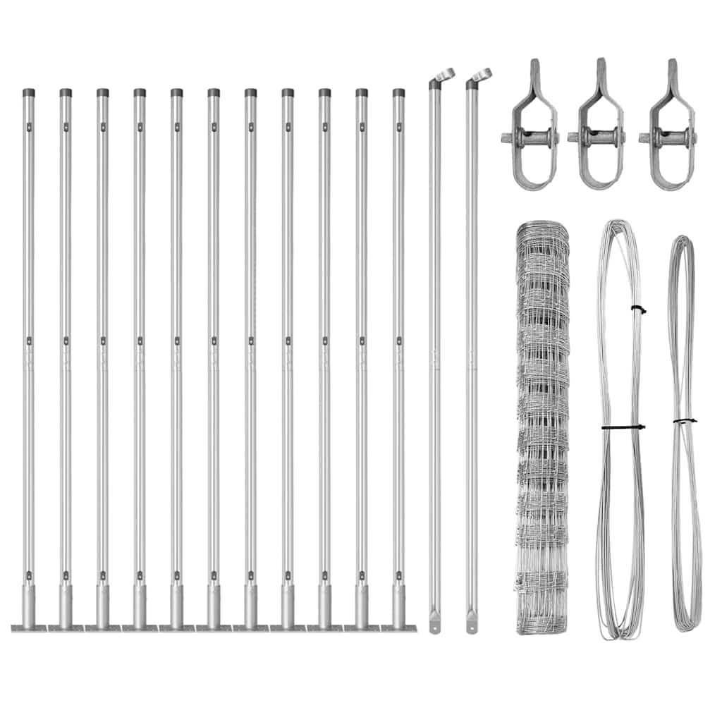 Recinzione da giardino galvanizzata 2500 x 120 cm in acciaio moderno sistema di recinzione per cani gatti pollame e giardino come robusto recinto per patio cortile e campeggio