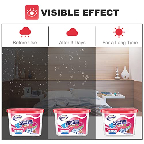 NATRUTH Moisture Absorber Boxes with Rose 500mL (6 Packs), Closet Dehumidifier, Eradicate Odor，Moisture Absorber, Dehumidifier for Closet,Bathrooms, Kitchen & Study, Boats,RVs and More (6) - Thumbnail 6