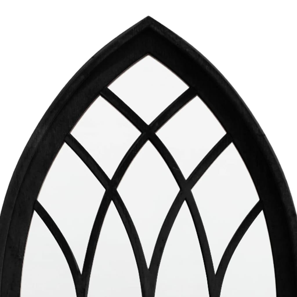 Specchio da Giardino Nero 70x30 cm in Ferro per Uso Esterno,Specchi-318364