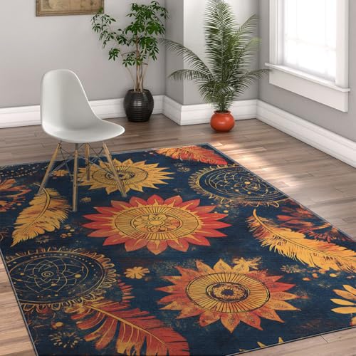 Tapis d'intérieur aquarelle plume lavable grand format 180x240cm - 4