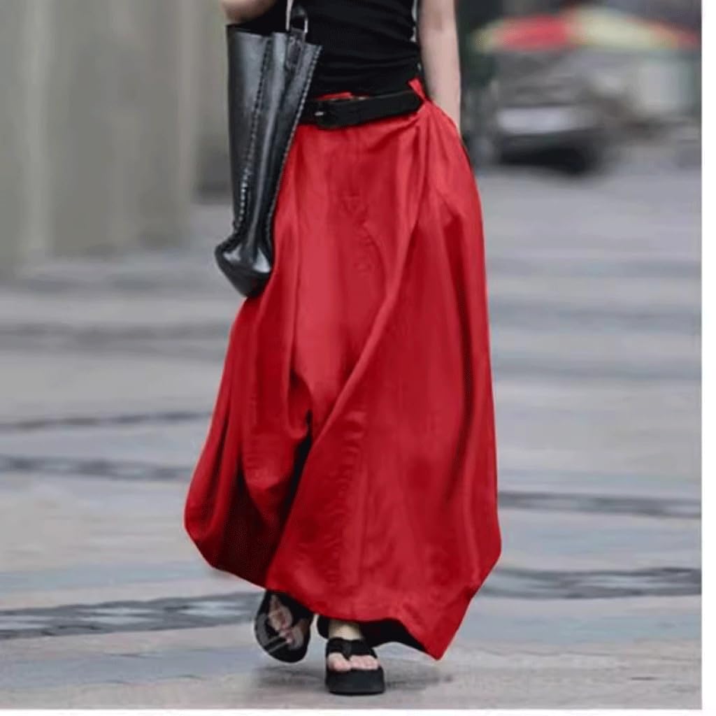 Media Longitud Larga Larga Falda Swing Falda a-Line Falda de Cintura Alta Danza de Mujeres de Talla Grande para Mujer Falda Larga