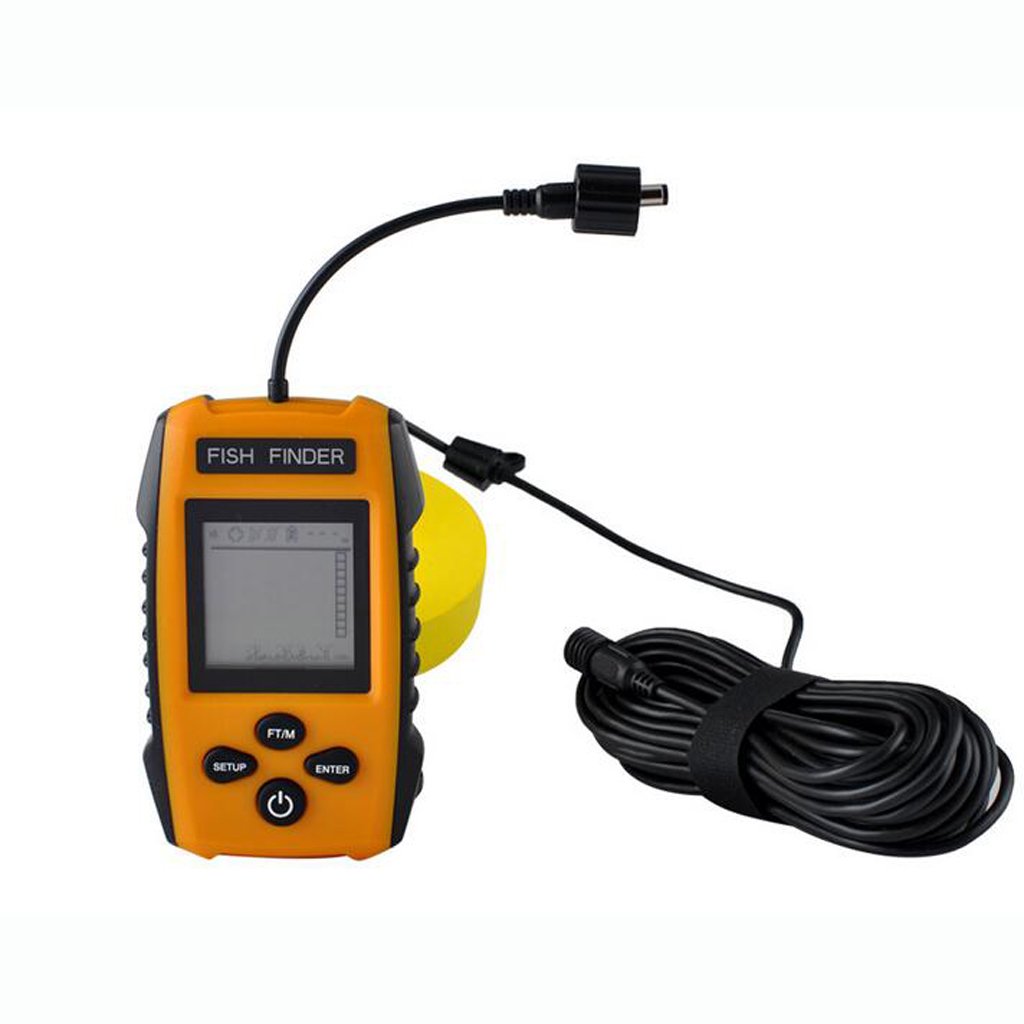 Segolike Portable Fish Finder, Water Depth & Temperature Fishfinder with Wired Sonar Sensor Transducer and LCD Display-image-21