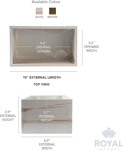 Vista 33 de Royal Imports Maceta de madera para flores, florero decorativo de madera con forro de plástico, cesta de almacenamiento de papel higiénico para caja