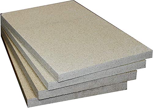 HeWaTherm Lot de 4 plaques de vermiculite, 500 x 300 x 25 mm, revêtement pour foyer, argile réfractaire de rechange