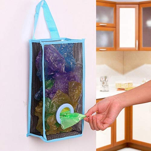 KRUSH Generic Plastic Bag Holder, Dispenser Hanging Storage Mesh Garbage Big/Trash Bags Organizer Recycling Grocery Shopping Pocket Hanging Containers for Kitchen (Today Deal) at Rs. 199