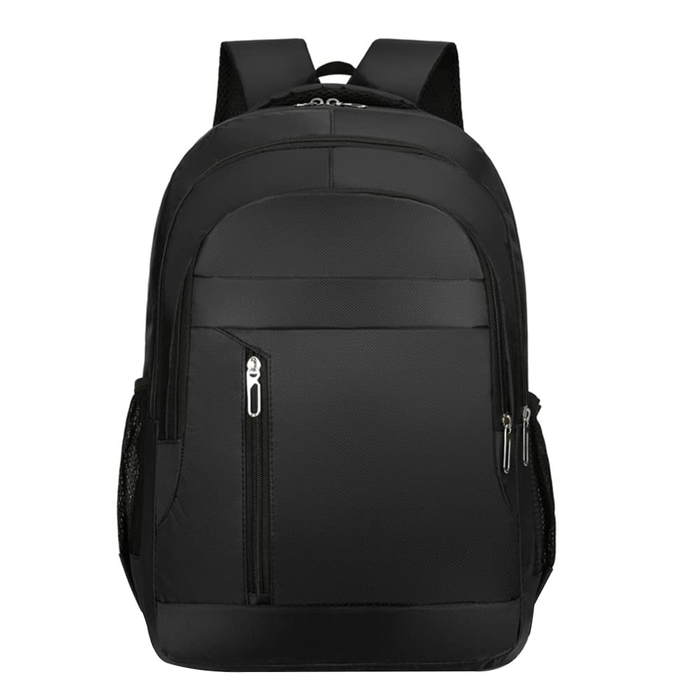 Mochila de Hombro Portátil Negra de Lona Oxford para Uso Diario y Escuela