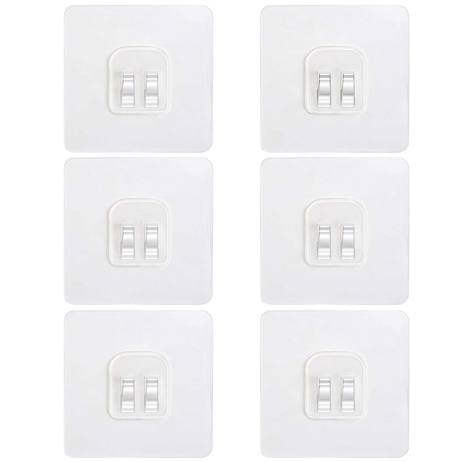 DOCMON 6 Pack Shower Caddy Adhesive Replacement Extra Thick Bath Toy Storage Replacements Waterproof Adhesive Hooks Strips for