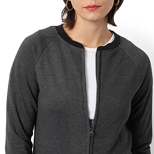 Image of PINACOLADA Women Stylish Zipper Sweatshirt Regular Fit for Casual Wear | Full Sleeves | Cotton | Sweatshirt Crafted with Comfort Fit and High Performance for Everyday Wear