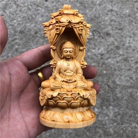 Amazon｜Kulangsu shop木製 仏像 西方の三聖人 三つの顔を持つ