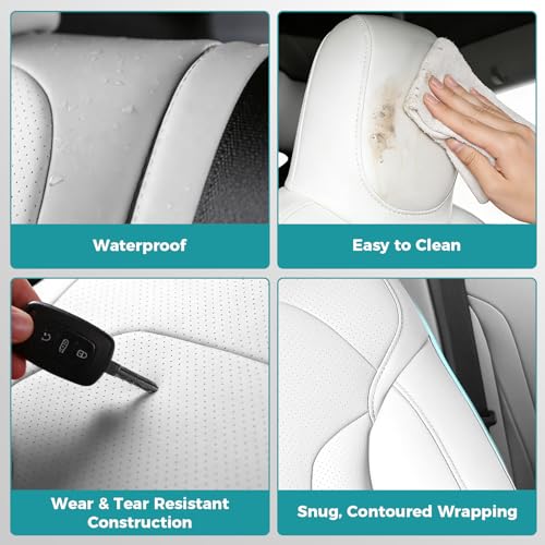 Image of Custom for Tesla Model Y Juniper Seat Covers 2025-2026 White
