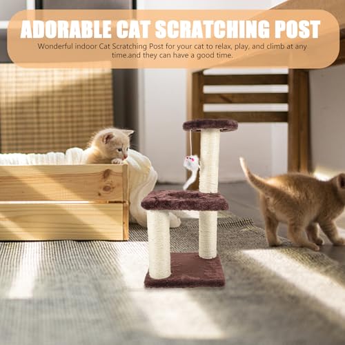 Rascador para gatos 3 niveles sisal color café miniatura 4