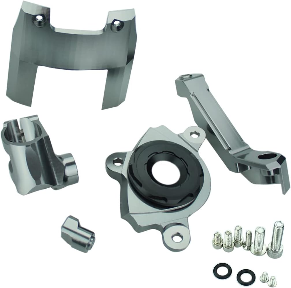 Motorcycle Adjustable Steering Damper Steering Damper Stabilizer Safety Control with Mounting Bracket Kits Fit for Kawasaki Z1000 2016-2019 (Gray)