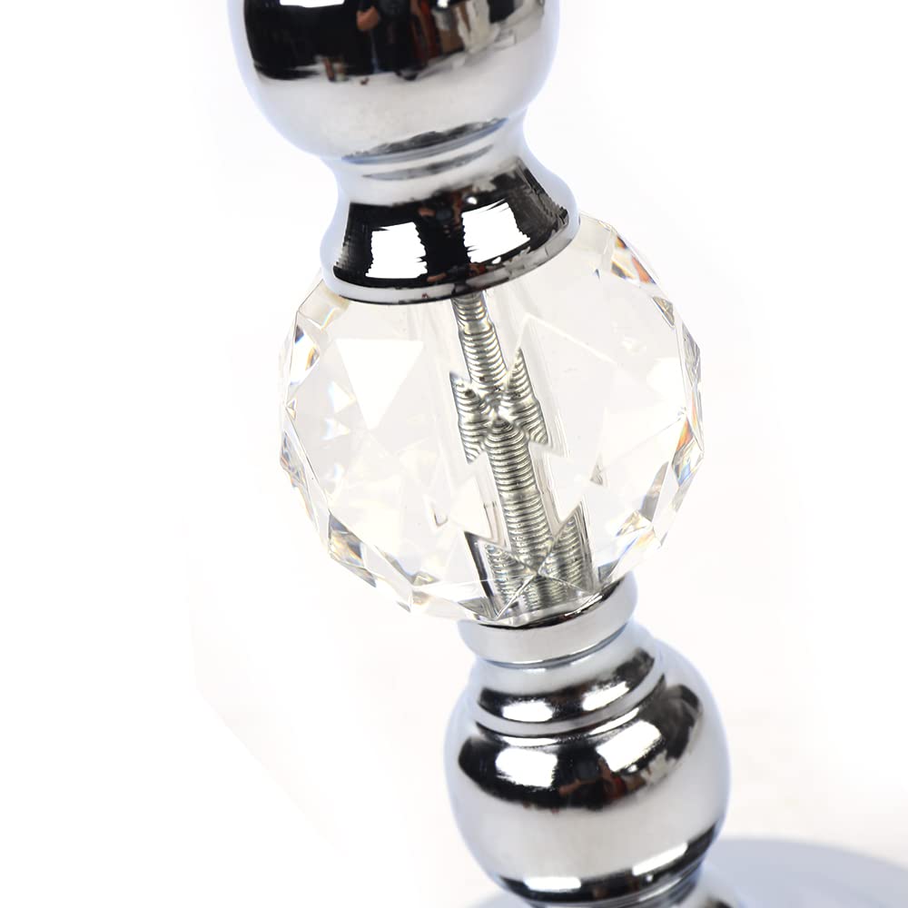 Trumpet Vase Silver Iron Glass Centerpiece Tabletop Decor 44.5cm