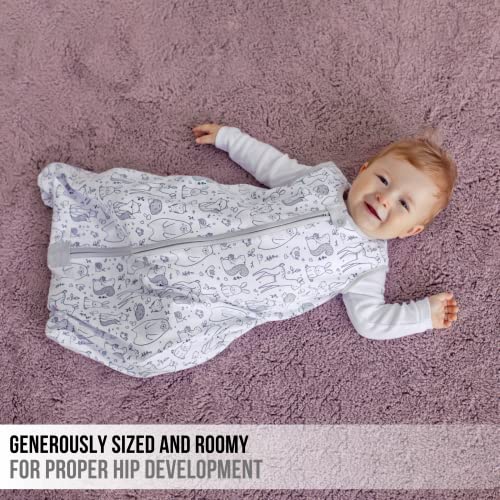 Image of Organic Cotton Baby Wearable Blanket 1.0 TOG Sleep Sack 0-6 Months 1-Pack | Breathable, Lightweight, Soft, 100% Organic Cotton, GOTS & OEKO-TEX Certified, Baby Essential by Mama Cheetah