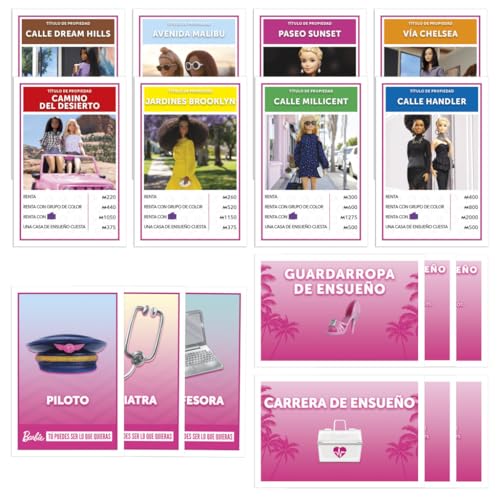 Monopoly Barbie Juego de Mesa para 2-6 jugadores 8+ miniatura 5