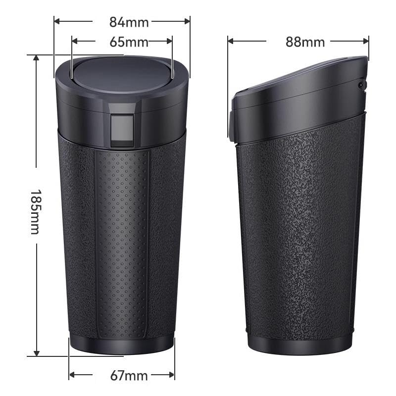 Image of RIGGEAR Car Trash Can for Cup Holder, Mini Waterproof Leakproof Car Dustbin with Flip Lid, Portable Garbage Bin (Black)