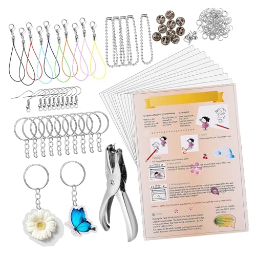 Kit de porte-clés rétractable et feuilles plastique dingue avec accessoires