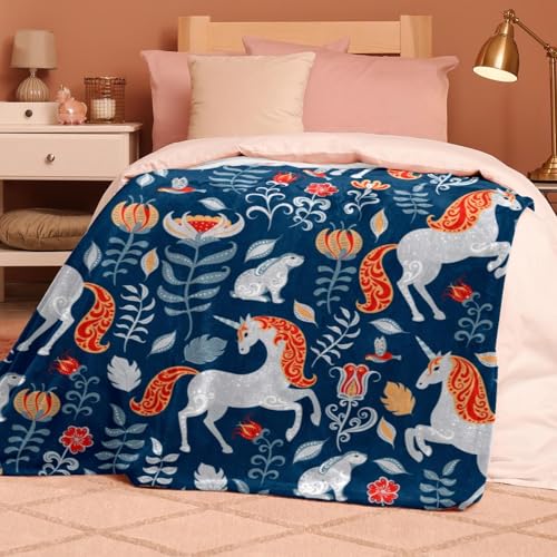 Couverture polaire lapin licorne plaid chaud microfibre douce jeté de canapé - 8
