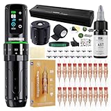 Dragonhawk L3 Kit de Tatouage, Machine à Tatouer Sans Fil avec Course 2,4-4,2 mm et Batterie 2000mAh, Imprimante à Stencil, 20 Aiguilles Cartouche pour Tatouage pour Débutants et Artistes