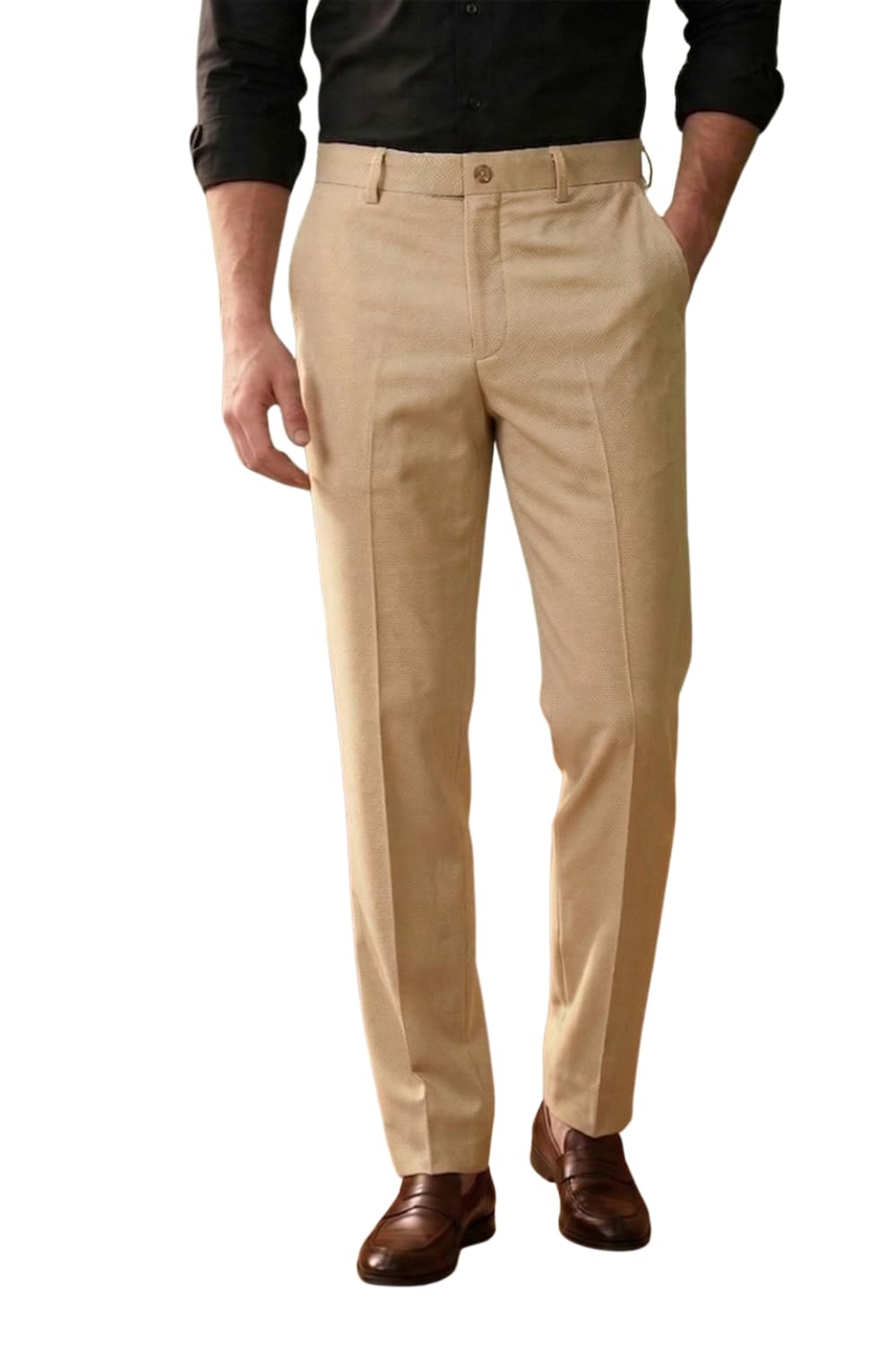 louis philippe Men's Slim Fit Mid Rise Pants-picture-41