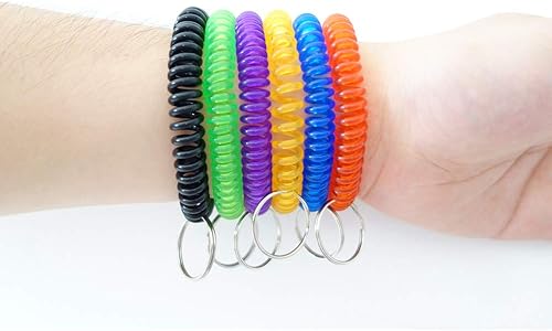 Miniatura 5 de HAMIYELL Llavero de resorte de bobina de muñeca de plástico Llavero espiral estirable Llaveros Llaveros de muñeca